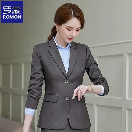 罗蒙女士商务西服套装2025秋季新款职业装优雅干练百搭西服套装NX商品大图