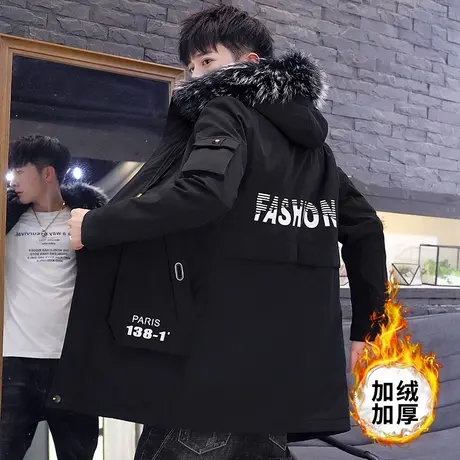 冬季外套棉衣男韩版中长款冬装加绒加厚2023新款羽绒棉服袄男潮流商品大图