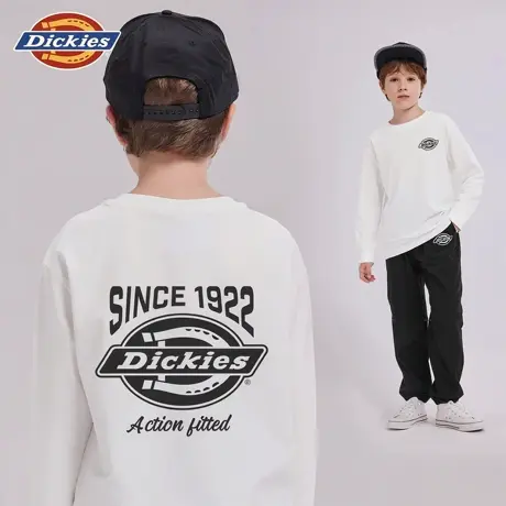 Dickies童装男童长袖t恤春秋款儿童美式潮牌上衣男孩秋装衣服秋A商品大图