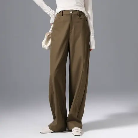 高腰阔腿裤女2025新款春秋宽松显瘦休闲裤西装直筒裤拖地裤宽腿裤商品大图