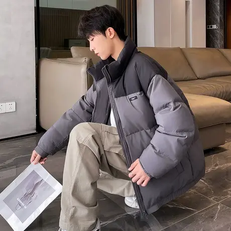 唐狮2024冬季新款男羽绒服休闲短款面包服百搭保暖加厚潮流外套图片
