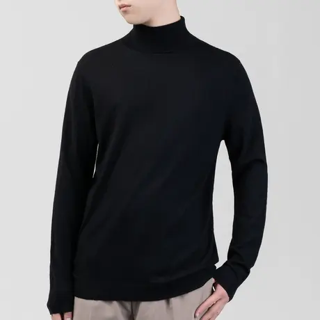 唐狮高领毛衣男士冬季新款打底衫软糯舒适黑色内搭商务休闲上衣潮图片