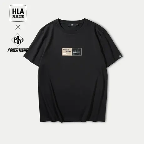 HLA/海澜之家POWER YOUNG系列凉感T恤2023春夏新款印花短t男商品大图