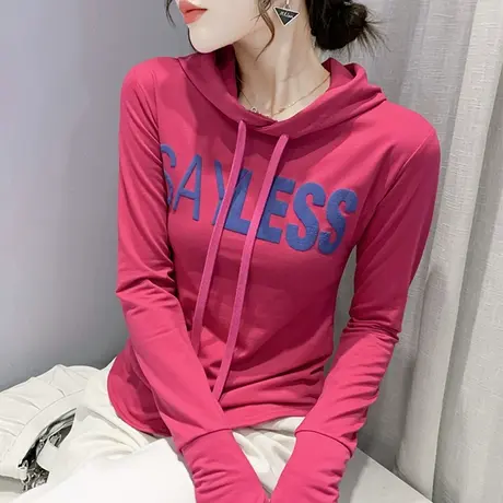 卫衣女连帽2024秋冬新款休闲百搭套头衫设计感小众加绒长袖上衣潮商品大图