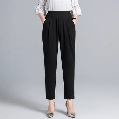 哈伦裤女夏季薄款九分裤加肥加大码女裤宽松高腰显瘦休闲萝卜裤子商品大图