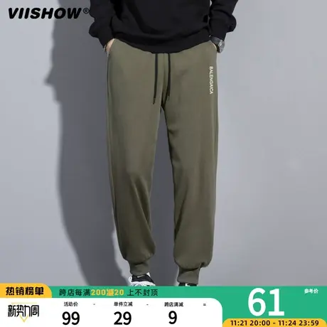 VIISHOW裤子男款春秋款日系潮流束脚卫裤宽松运动裤男士休闲长裤商品大图