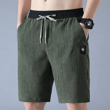 亚麻棉麻男士冰丝运动休闲短裤男款夏季薄款外穿五分5分裤中裤子商品大图