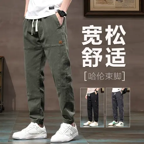夏季薄款美军绿色防撕裂户外百搭工装裤男士宽松九分休闲裤男裤子商品大图