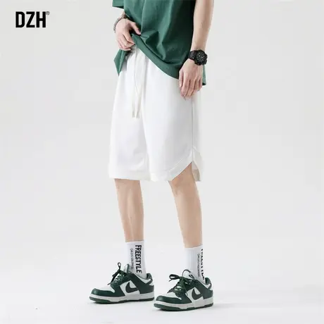 男士白色运动短裤男夏季美式宽松休闲百搭五分裤子2023新款半截裤商品大图