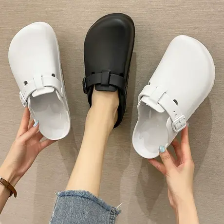 厚底洞洞鞋女夏季防滑大头塑料包头软底上班护士2025年新款凉鞋女图片