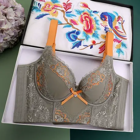 美容院调整型内衣聚拢收副乳文胸矫正外扩下垂高侧比六排扣小胸罩商品大图