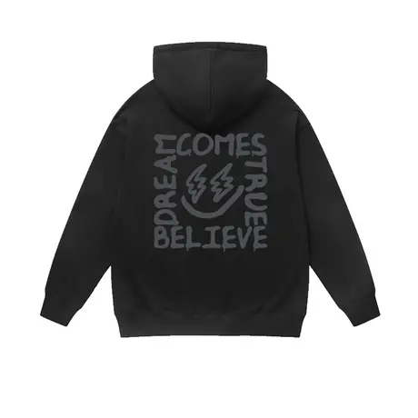 美式高街嘻哈笑脸字母连帽卫衣男生宽松潮流纯棉重磅时尚百搭上衣商品大图