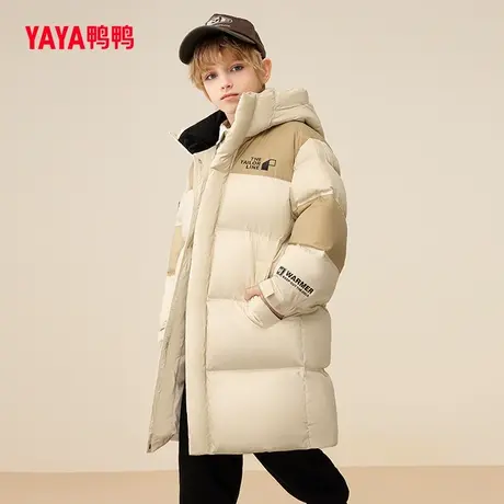 鸭鸭童装羽绒服男童2023冬季新款中长款连帽儿童滑雪服保暖外套C图片