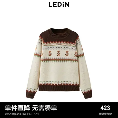 【商场同款】乐町费尔岛套头衫秋冬日系复古慵懒毛衣C2EED442图片