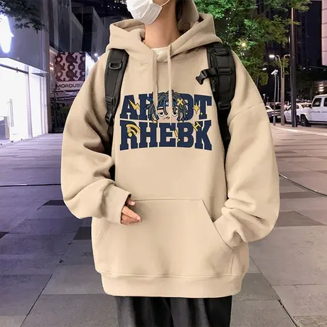 卫衣男春秋季美式重磅宽松连帽外套复古高街ins潮牌2023新款帽衫商品大图