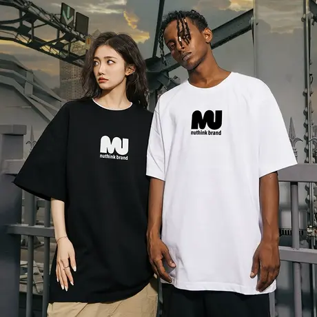 Nuthink美式字母情侣短袖潮牌t恤男潮流ins大码宽松半袖上衣夏季商品大图
