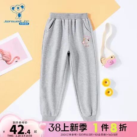 DF真维斯童装2023冬季新款 休闲女童厚款保暖舒适束脚运动卫裤图片