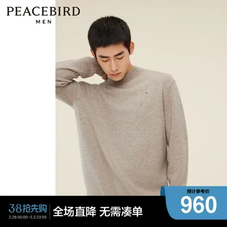 【商场同款】太平鸟男装绵羊毛毛套衫新款高领针织毛衣B1EBD410图片