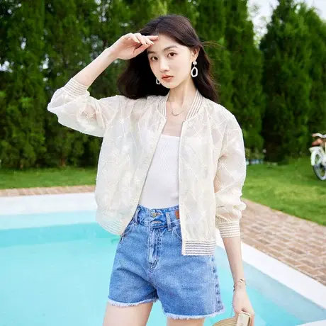 时尚气质遮阳外套2023年夏季新款淑女温柔宽松显瘦通勤百搭上衣商品大图
