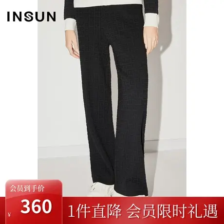 恩裳COVER冬季2022经典简约直筒型时尚撞色条纹百搭休闲裤女图片