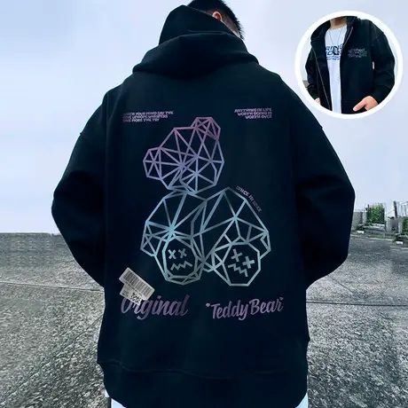 外套男春秋加绒大码男装秋季潮牌ins秋季情侣衣服男士夹克冬装潮商品大图