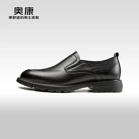 AOKANG奥康2024春季新款商务正装德比鞋男轻质真皮拼接办公鞋商品大图