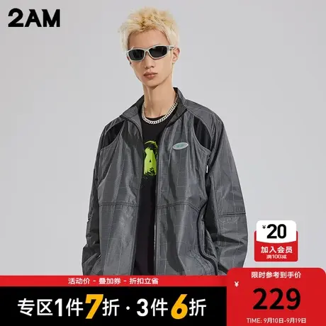 卡宾潮牌2AM一衣两穿拼接外套男宽松时尚解构设计夹克上衣商品大图