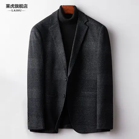 秋冬季休闲西装男修身单件上衣韩版商务男士呢子小西服外套潮流图片