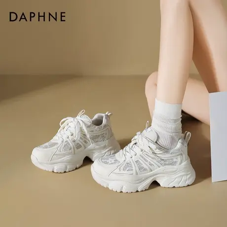 达芙妮老爹鞋2025新款超火女款厚底增高白色休闲运动鞋子软底女鞋商品大图