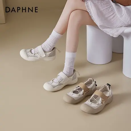 达芙妮运动魔术贴玛丽珍鞋女2025新款夏季丑萌老爹鞋运动芭蕾单鞋商品大图