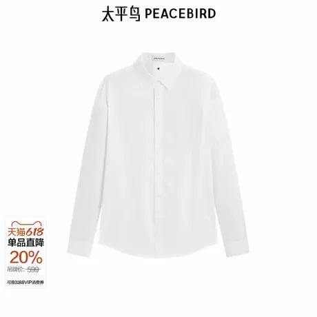 【商场同款】太平鸟男装 休闲衬衫全棉免烫衬衫男士衬衫B1CAF1E10图片