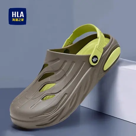 HLA/海澜之家男鞋新款夏季透气舒适洞洞鞋休闲户外包头凉拖鞋两穿商品大图