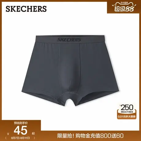 斯凯奇2025新款舒适休闲简约男士内裤抗菌柔软四角短裤裤头平角裤商品大图