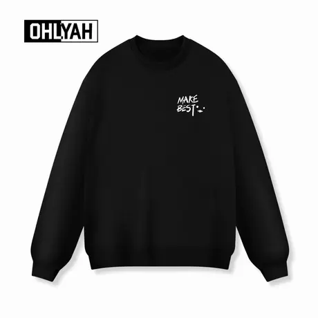 Ohlyah品牌秋冬时尚小鸡英文卡通印花休闲卫衣男女款运动纯棉长袖商品大图