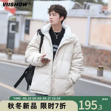 VIISHOW面包服冬季两面穿加绒加厚宽松休闲立领外套ins潮棉服男商品大图