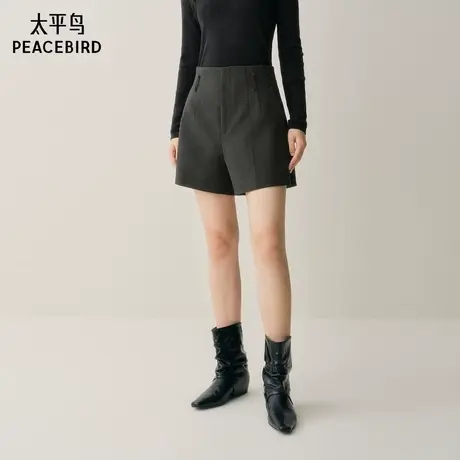 【商场同款】太平鸟2025年冬季新款阔腿A字休闲西装短裤A1GCF4165商品大图