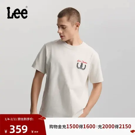 【张凌赫同款】Lee商场款26舒适版马年新春限定男马蹄印花短袖T恤图片