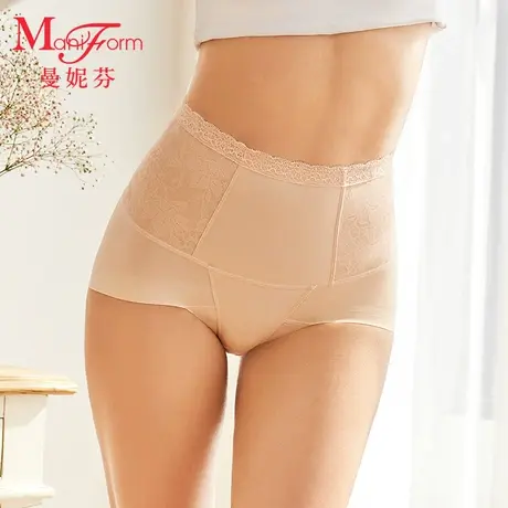 【轻塑】曼妮芬连体塑身衣托胸收腹提臀优雅无痕女士内衣全棉底裆图片
