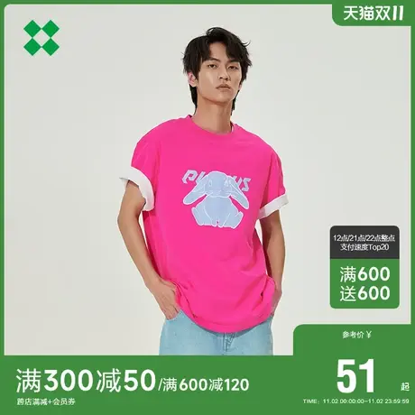 SEMIRPLUS潮牌短袖T恤2023春夏新款男女情侣圆领宽松oversize图片