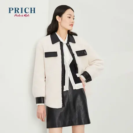 PRICH【直播专享】女外套气质保暖甜美风经典撞色设计感夹克外套商品大图
