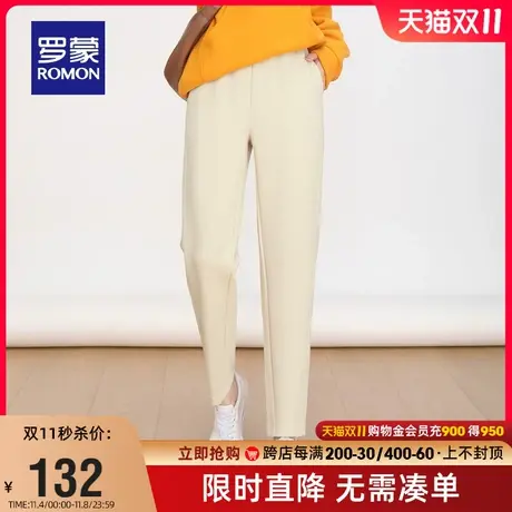 罗蒙女士休闲裤2023秋季新款潮流百搭直筒裤时尚显瘦简约宽松长裤商品大图