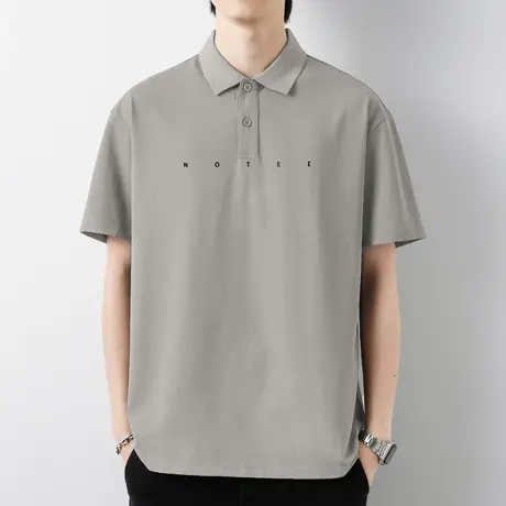 2024新款冰丝短袖polo衫翻领t恤男夏季字母印花半袖凉感保罗体恤商品大图