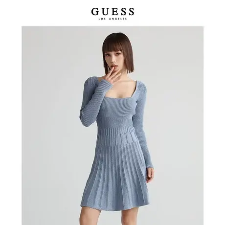 【38上新季】GUESS 低领时尚性感收腰包臀显瘦修身长袖针织连衣裙图片