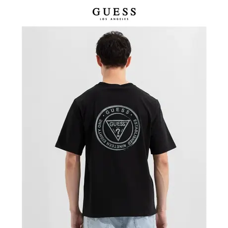 【38上新季】GUESS多彩字母设计感宽松遮肉圆领短袖T恤体恤衫上衣商品大图