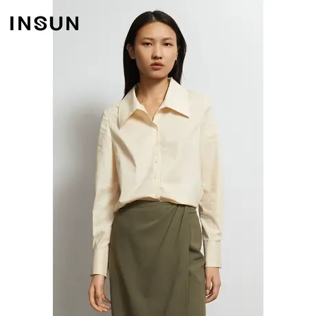 INSUN恩裳秋季POLO领纯色衬衫商品大图