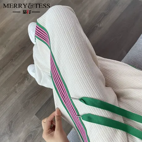 米白色运动裤女宽松秋季2023年新款宽松阔腿高街ins潮香蕉裤卫裤图片