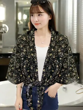 韩系薄款防晒衣女装春季运动辣妹气质宽松显瘦中袖短外套上衣商品大图