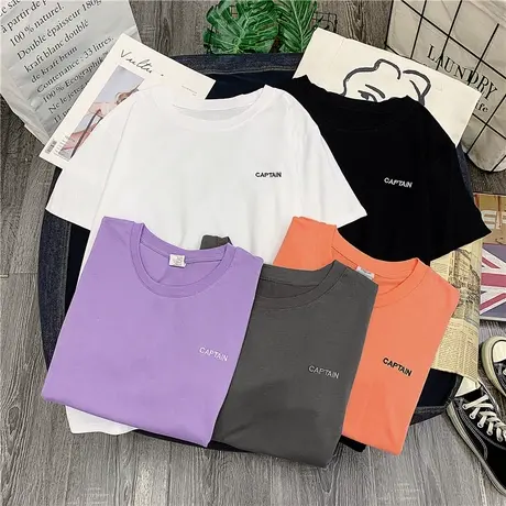 2024年夏季新款宽松白色冰丝设计感上衣服别致短袖t恤情侣女装潮商品大图