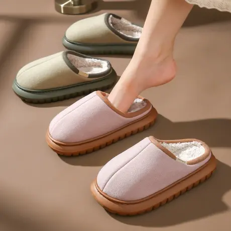 2024新款棉拖鞋女款秋冬季外穿防滑室内家居保暖加绒毛毛包头拖鞋商品大图