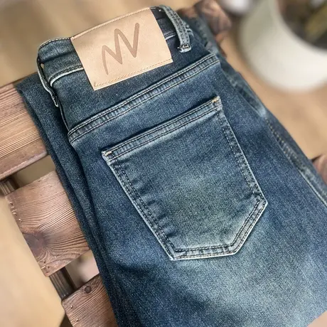 享永子【版型夸上天】植绒四面弹法棍裤秋冬直筒阔腿裤女士牛仔裤图片